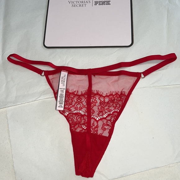 (L) Victoria's Secret Mesh & Lace VString (THONG) Panty - Picture 7 of 11